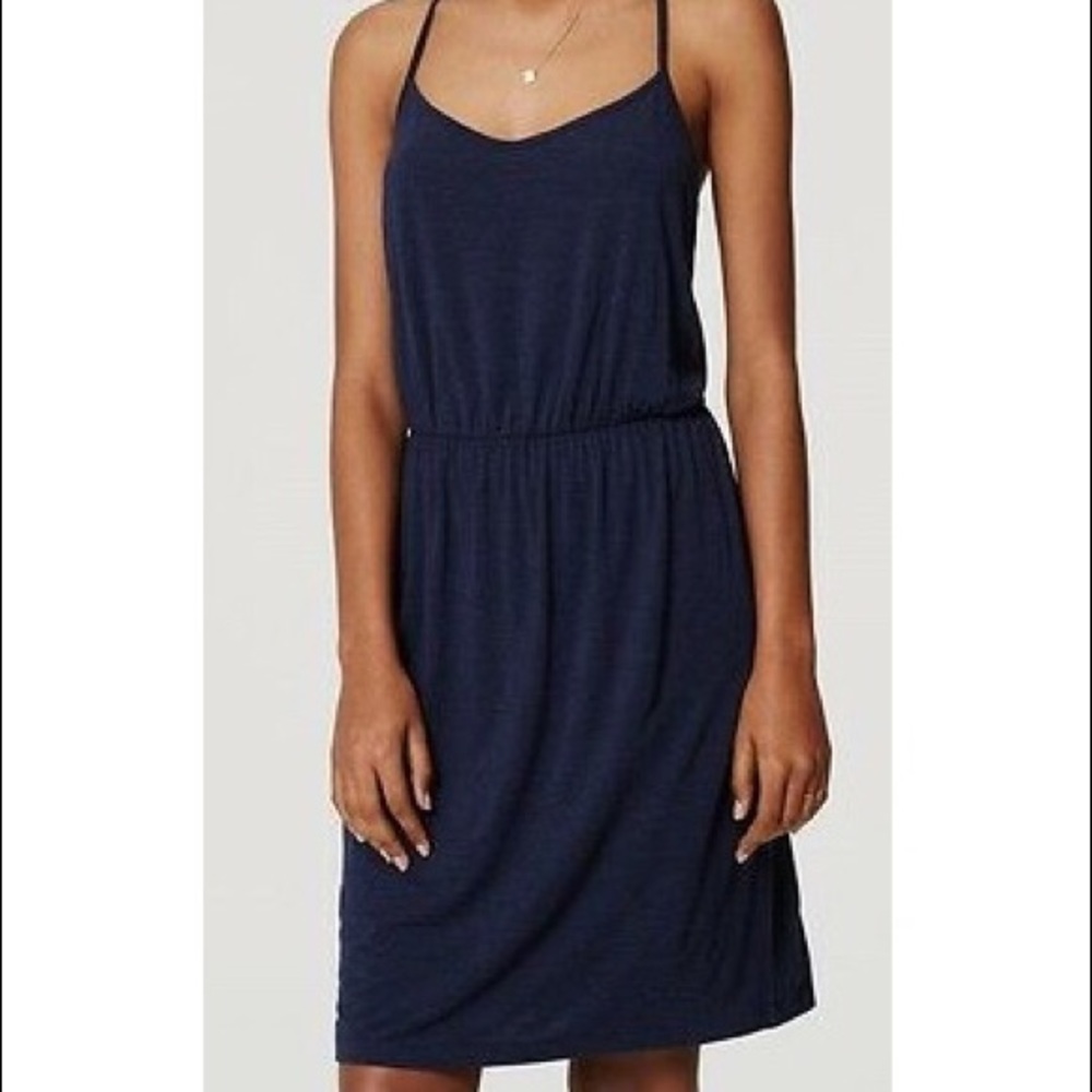 ❌SOLD❌ Loft Racerback Blouson Dress